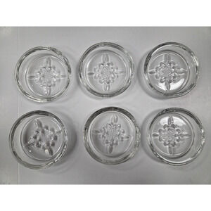 Vintage Fleur De Lis Princess House Glass Coaster Vintage MCM Set of 6